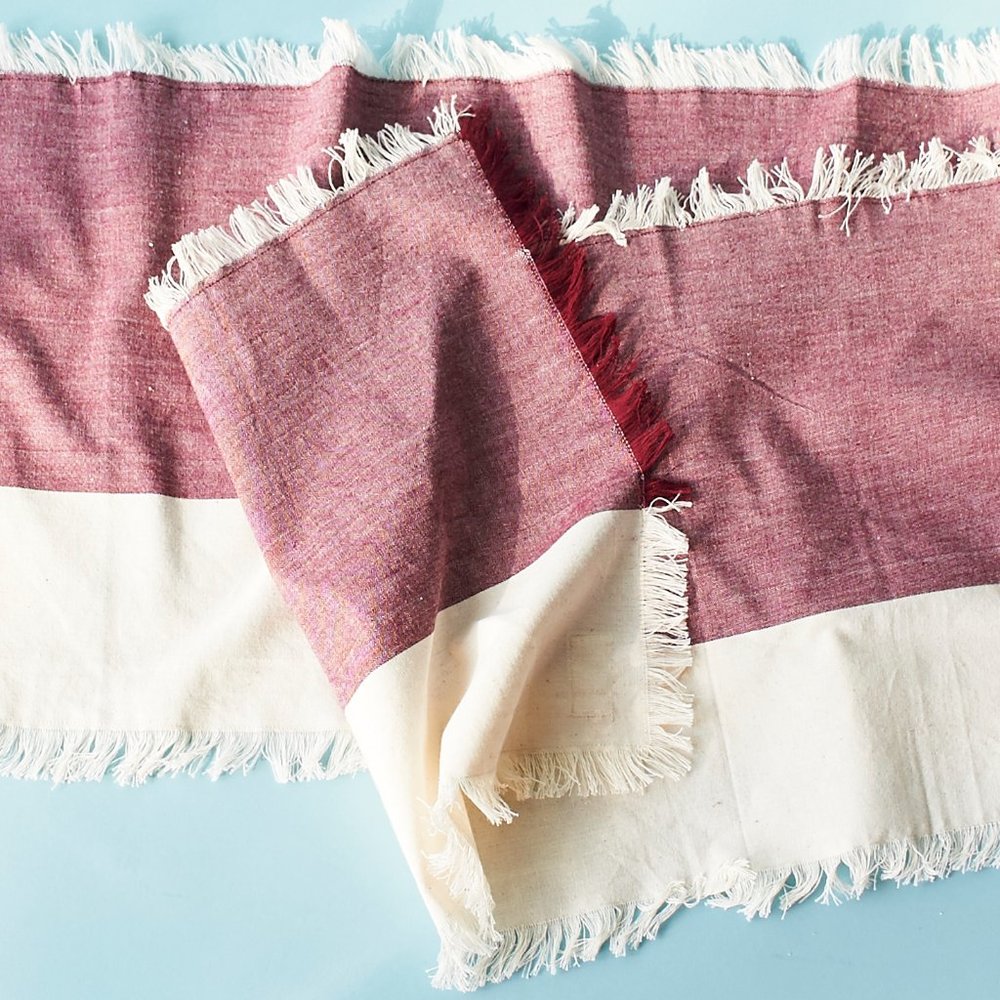 New Pehr Chambray Runner in Wine